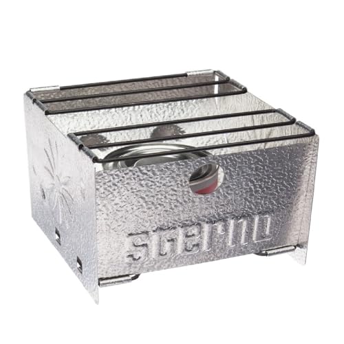 Sterno Foldable Portable Camping Stove - Easy-to-Assemble Outdoor Cooking Stove for Camping, Picnics, Tailgating & Emergencies - Silver
