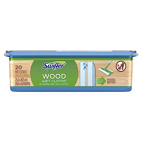 Swiffer Heavy Duty Mop Wet Multi-Surface Cloth Refills for Floor Mopping and Cleaning, Hardwood Floor Cleaner, 20 count