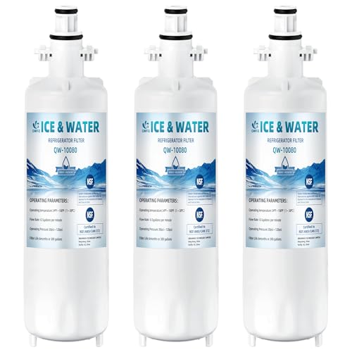 3-Pack ADQ360061 LT700P Water Filter Replacement for LG Kenmore Elite, Compatible with LG ADQ36006101 795 9690 LFDS22520S LFXS30766S, 200 Gallon Capacity
