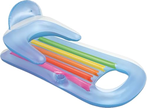 Intex 58802EP Inflatable King Kool Swimming Pool Lounge Raft in Blue or Grey -2 Pack