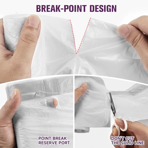 2.6-Gallon Trash Bags Heavy Duty - Heihaily Drawstring Kitchen Garbage Bags for Office/Bathroom, Leak-Proof Design, Odor Control Technology, Small Plastic Bags Clear(60 Count)