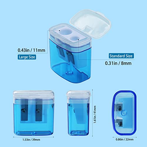XYW 24 Pack Compact Dual-Hole Manual Pencil Sharpeners with Lid & Receptacle, Colorful Portable Handheld Sharpeners for School, Classroom, Home Office