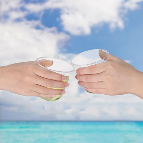 Ziliny 100 Pcs Plastic Stemless Wine Glasses Disposable Plastic Wine Glasses for Parties Weddings Birthdays Cocktail(Clear,10oz)