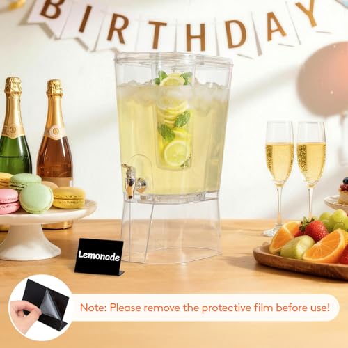 Lifewit 2 Gallon Drink Dispenser for Parties, Large Plastic Beverage Container for Juice/Tea/Soda with Stand & Ice Core, Clear Lemonade Dispenser with Spigot, BPA Free Water Pitcher for Hosting