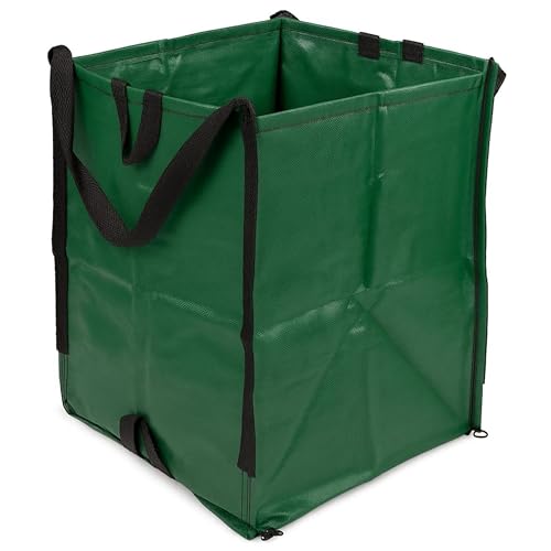 DURASACK Heavy Duty Home and Yard Bags 48-Gallon Reusable Self-Standing Lawn and Leaf Bags Garbage Can with Reinforced Handles, Green