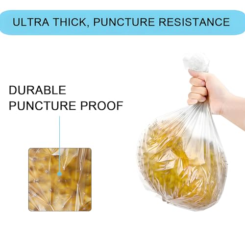 2 Gallon Small Plastic Trash Bags, 7.5 Liters Clear Wastebasket Liners Garbage Bags for Home, Office, Bathroom, 100 Counts