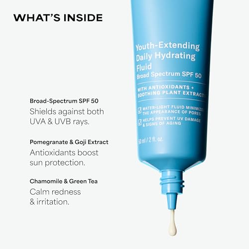 Paula's Choice RESIST Daily Hydrating Fluid Face Moisturizer with SPF 50 Sunscreen, Face Sunscreen for Oily Skin, Chamomile & Vitamin E, UVA/UVB Protection, Fragrance-Free, TSA Friendly