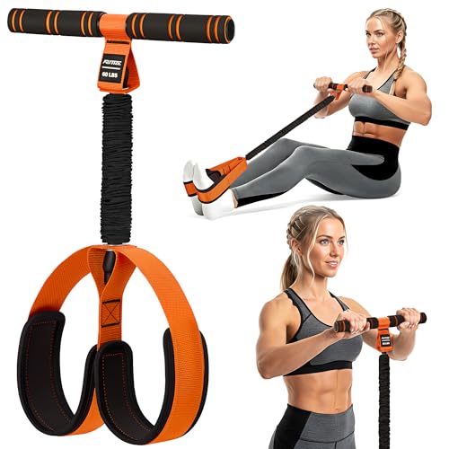 KUTIZE Multifunction Pedal Resistance Band with Handle, Upgraded Exercise Equipment with Soft Foot Pedal for Sit Up & Full-Body Home Gym Workouts, Core/ABS Training, Pilates, Yoga & Physical Therapy