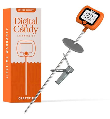 Digital Candy Thermometer with Pot Clip, 10" Long Stainless Steel Probe, Instant Read Kitchen Thermometer for Cooking, Baking, and Candy Making