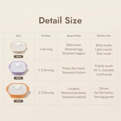Silicone Multi-Steamer Made in Korea Microwave Steamer for Cooking & Reheating BPA-Free Flexible & Durable (Bijou Beige, 20.29 fl oz)