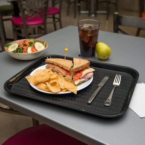 Carlisle FoodService Products Café Cafeteria Tray, Fast Food Tray for Restaurant or Commercial Use, 14" x 18", 1 Count, Black