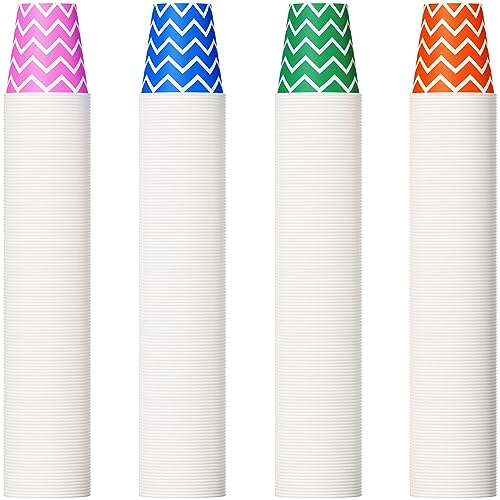 500 Pack 5oz Paper Cups, Multicolor Paper Disposable Cups, Small Mouthwash Cups, Cold Beverage Drinking Cup for Party, Travel and Event (Strip)