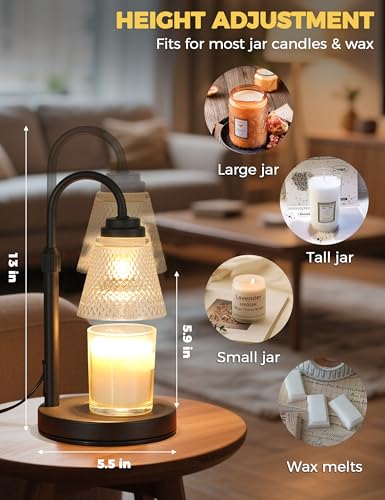 Candle Warmer Lamp with Timer Dimmer, Birthday Gifts for Mom Women Friend Sister, House Warming Gifts, Wax Melt Warmer, Office Apartment Dorm Room Home Decor