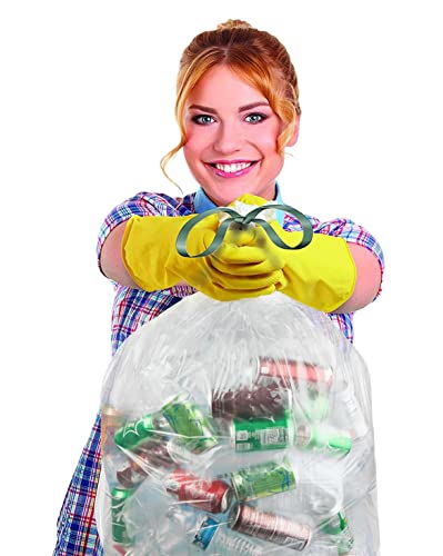 Ultrasac 39 Gallon 1.0 MIL Clear Drawstring Trash Bags - 33" x 40" - Pack of 70 - For Lawn & Leaf