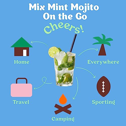 Craftmix Mint Mojito Cocktail & Mocktail Drink Mixer, Skinny Mixes - Water Flavoring Packets - Made With Real Fruit - Vegan Low-Carb, Low-Sugar, Non-GMO, Dairy Free, Gluten Free, 12 Pack