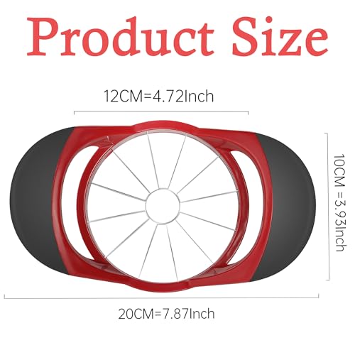 Apple Slicer, 4.72 Inch Apple Corer and Slicer - Apple Cutter with 12 Sharp Blades, Apple Corer Tool - Easy Gadgets