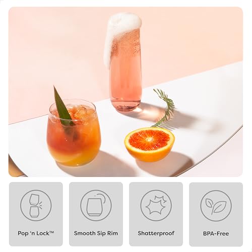 TOSSWARE POP 9oz Stemless Champagne Flute Set of 48, Premium Quality, Recyclable, Unbreakable & Crystal Clear Plastic Champagne Glasses