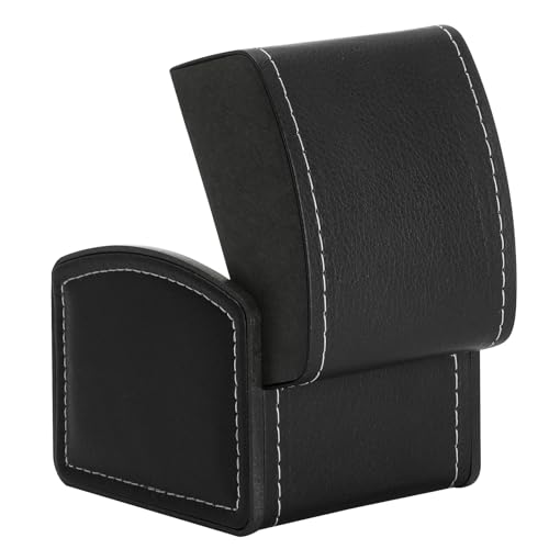 Luxury Single Watch Gift Box with Removable Pillow, PU Leather Single Watch Case Wristwatch Jewelry Storage Display Holder Cases for Men and Women (Black)