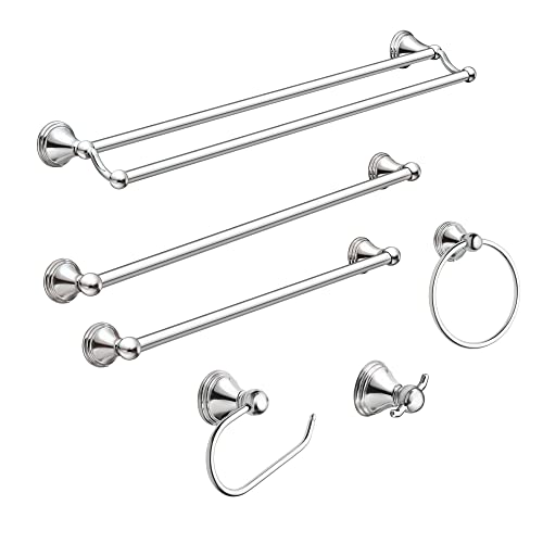 Moen Preston Collection Polished Chrome Bathroom Hand-Towel Ring, Wall Mounted Towel Holder, DN8486CH
