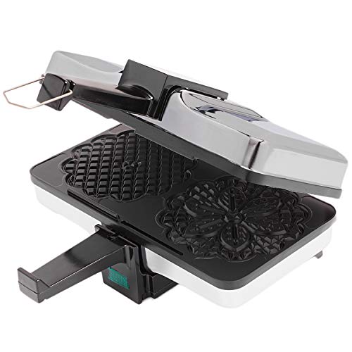 Pizzelle Maker- Non-Stick Electric Baker Press Makes Two 5-Inch Cookies at Once, Even Heating Plates- Must Have Party Baking Supplies- Italian Dessert Treat Making with Recipe Guide- Gift for Her