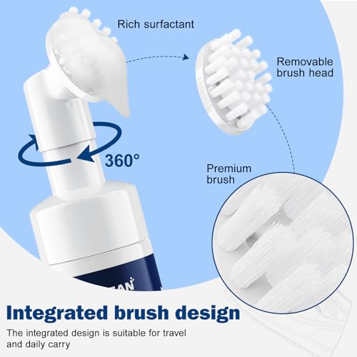 Water-free Sneaker Cleaner, White Shoe Cleaner Kit 6.76 OZ Foam for Tennis Shoes, Running, Golf, PU, Nubuck, Sole