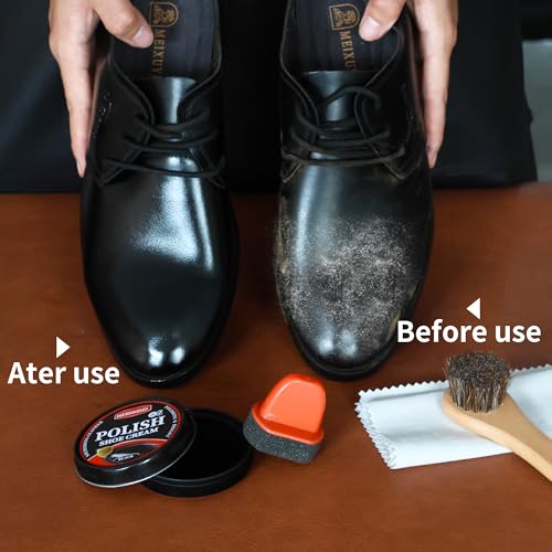 Black Brown Shoe Polish Kit Saddle Soap Mink Oil Shoe Shine Kit Boots Leather Conditioner Cream Wax Care Set