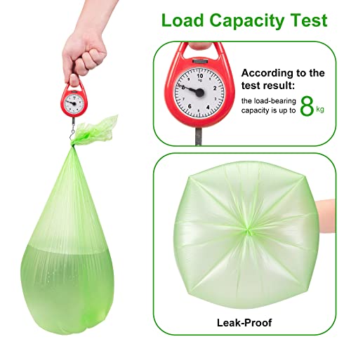 Small Trash Bags 4-6 Gallon, Inwaysin 200 Count Biodegradable Trash Bags 4 Gallon, Extra Strong Small Garbage Bags Unscented, Size Expanded, Green, for Bathroom Bedroom Office Kitchen Trash Can