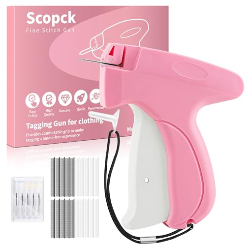 Stitch Gun for Clothes - Handheld Stitch Gun Quick Clothing Fixer - Tagging Gun - Includes 6 Needle, 1000 Black Fasteners & 1000 White Fasteners