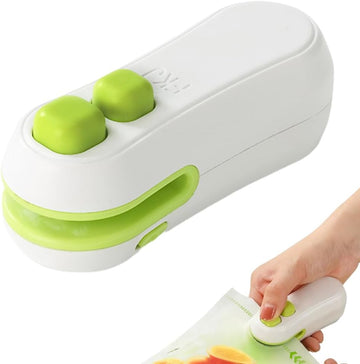 Mini Bag Sealer, 2-in-1 Heat Sealer and Cutter with Magnet, Portable USB Rechargeable Bag Resealer for Chip Bags, Snacks & Food Storage