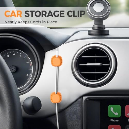 6 Pack Cord Organizer Holder, 2026 New Adjustable Cable Organizer Clips, Adhesive Desk Cable Management, Charging Cable Storage Holder for Office, Home, Car, Desk, Nightstand (Black)