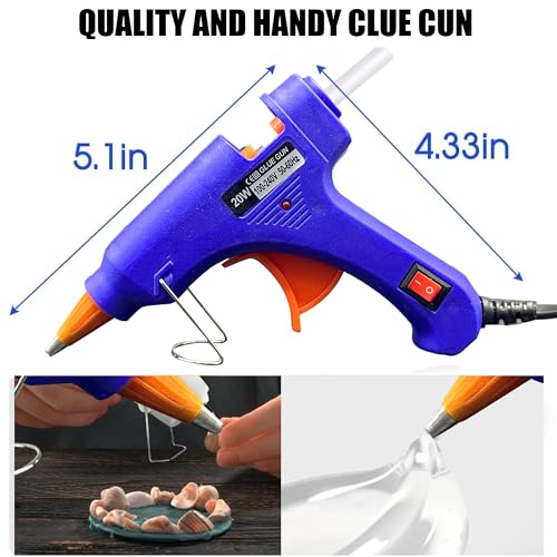 Mini Hot Glue Gun 10pcs Glue Stick Hot Glue Gun Set For Quick Repair Artist DIY Art Home 20w Blue