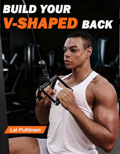Fitarc Double D Row Handle Cable Attachments for Gym, Non-Slip V Bar Attachment for Home Gym Equipment, T Bar Row Attachment for Back Training, LAT Pulldown Attachments and Cable Machine Attachment