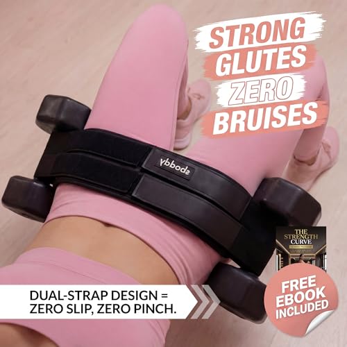 Hip Thrust Belt with Dual-Strap Design – Booty Builder for Heavy Dumbbells, Kettlebells & Plates Up to 400 lbs – Comfortable Glute Workout Equipment for Women – Coach Tested – Home & Gym Use.