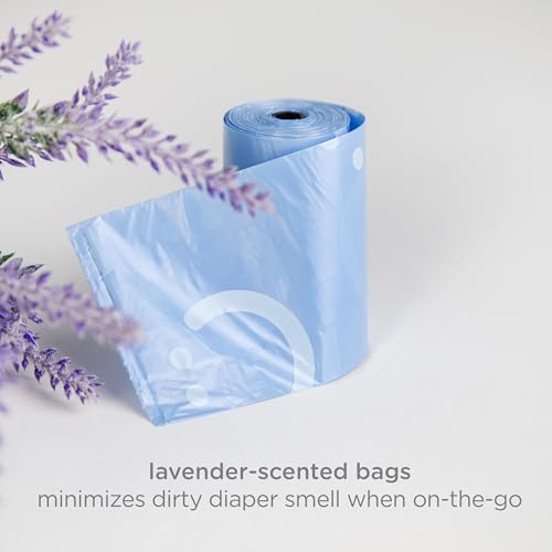 Ubbi On The Go Waste Disposal Bags Refills Value Pack, Lavender Scented, 12 Roll Refills, Baby On The Go Essentials
