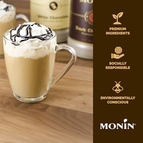 Monin - Gourmet Dark Chocolate Sauce, Velvety and Rich, Great for Desserts, Coffee, and Snacks, Gluten-Free, Non-GMO (12 Ounce)