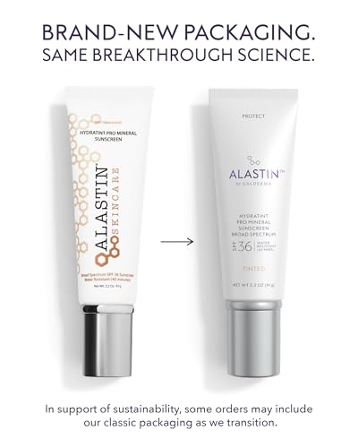 ALASTIN Skincare HydraTint Pro Mineral Sunscreen SPF 36 (3.2 oz) | 2-in-1 Tinted Daily Sunblock Moisturizer for Face & Neck | Fragrance-Free, Water Resistant