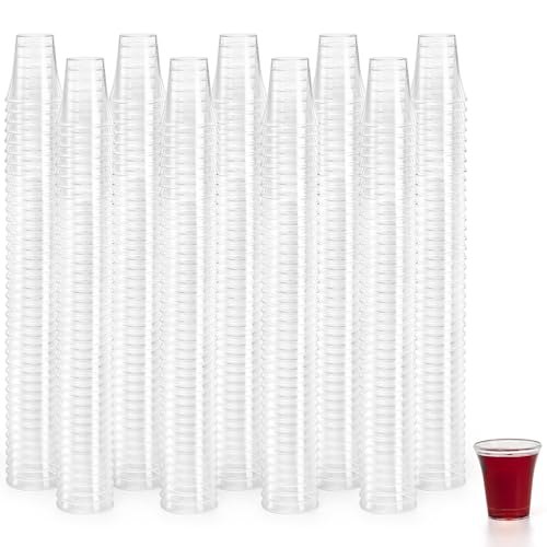 Bekith 1000 Pack Communion Cups, Plastic Disposable Cup Fits Standard Holy Communion Trays, 0.5 Ounce, Clear