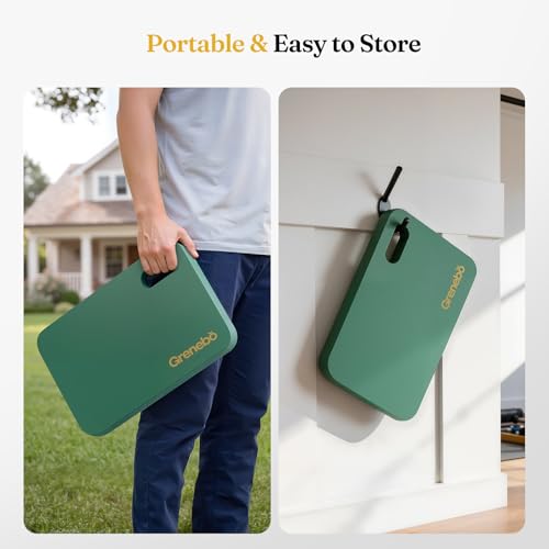 Grenebo 2-Pack 1.6" Extra Thick NBR Foam Garden Kneeling Pads, Ultra Soft Cushion Kneeling Pads for Gardening, Gardening Kneeling Pad for Baby Bathing, Work, Exercise, 17.3×11×1.6 in, Green