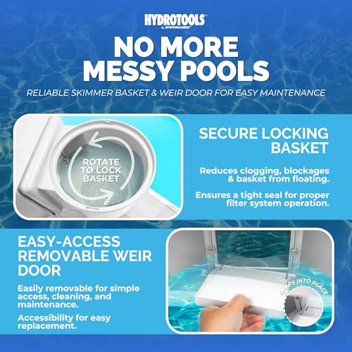 Swimline HYDROTOOLS Standard ABS Thru-Wall Skimmer Kit, White - Includes Return Fitting and Vacuum Plate, Maintenance Accessories for Above Ground and Backyard Deck Swimming Pools