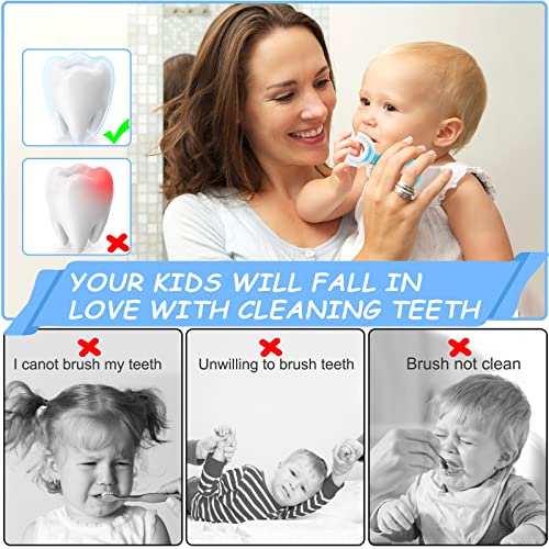 4 Pack U Shaped Toothbrush Kids, Soft Silicone Brush Head Whole Mouth with Handle 360 ° Oral Teeth Cleaning Design for Toddler Toothbrushes Age 2-6