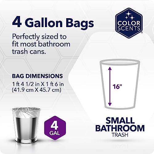 Color Scents Small Trash Bags - 4 Gallon, 80 Total Bags (2 Rolls of 40 Count), Twist Tie – Duos (2 unique scent + color combinations) with Microban