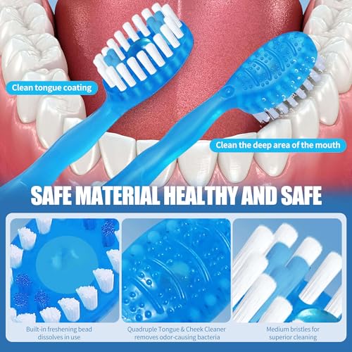 36 Pack Mini Disposable Toothbrushes – 5-in-1 Prepasted Travel Toothbrush with Toothpaste Floss & Pick for Hotel Camping Flight Car Guest Use – 9ct per Portable Case Essentials for Women Men Kids
