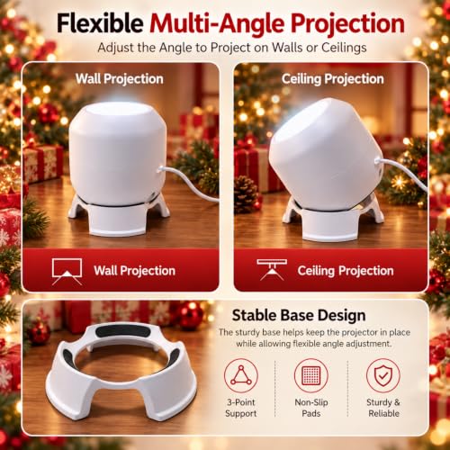 Christmas Projector Light, Dynamic Rotating USB Indoor Decor