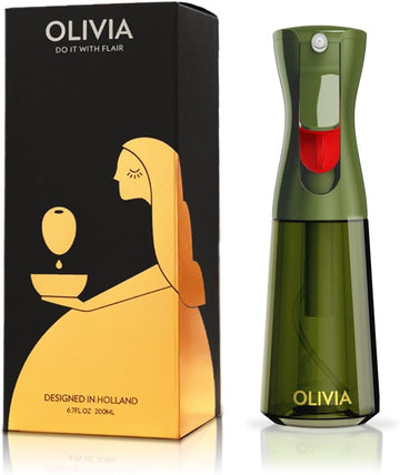 FLAIROSOL OLIVIA Oil Sprayer for Cooking, 200ml Glass Olive Oil Sprayer, Continuous Cooking Spray with Portion Control, Oil Dispenser for Kitchen