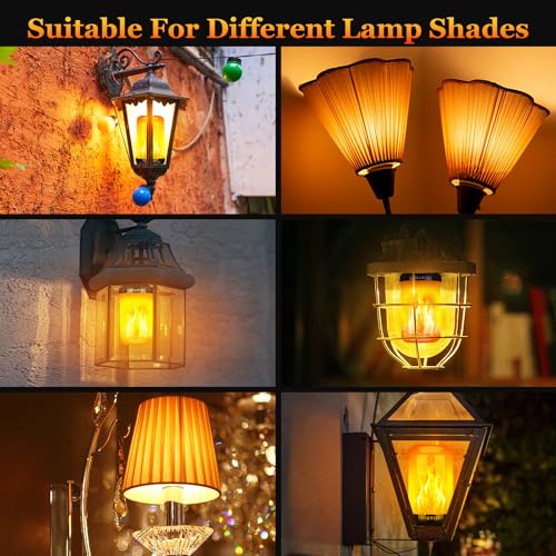 Y- STOP Upgraded Flame Light Bulbs, 4 Modes Flickering Light Bulb Outdoor with Upside Down Effect, E26 Base Flame Bulb for Christmas Decorations