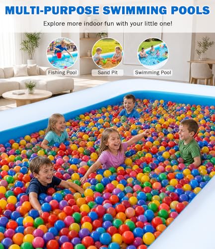 Large Inflatable Swimming Pool for Adults & Kids – 165”x76”x22” Family Backyard Pool with Electric Pump, Heavy Duty PVC Water Party Outdoor Playset