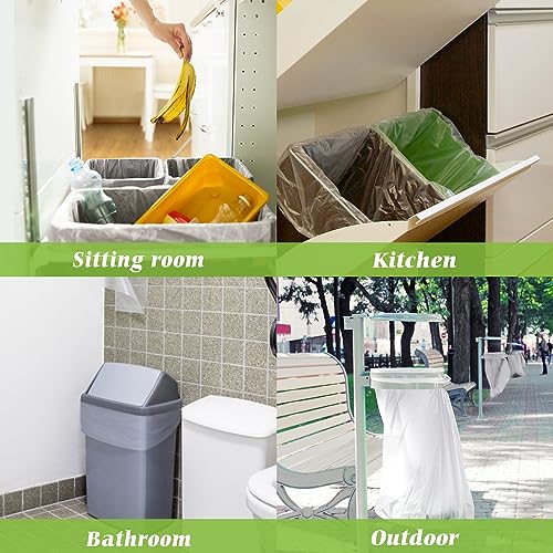 8 Gallon 330 Counts Unscented Medium Trash Bags,Fit 7,8,9,10 Gal Garbage Bags by Teivio, 30 Liter Thick Bathroom Can Bin Liners,Plastic Bags for Home Office Kitchen, Clear