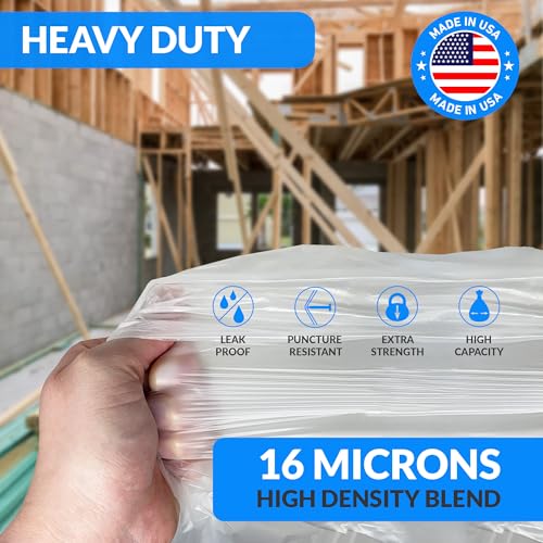 Reli. 33 Gallon Trash Bags Heavy Duty | 50 Trash Bags with Ties | Super Sizeable, Clear, Serious Garbage Cleanup