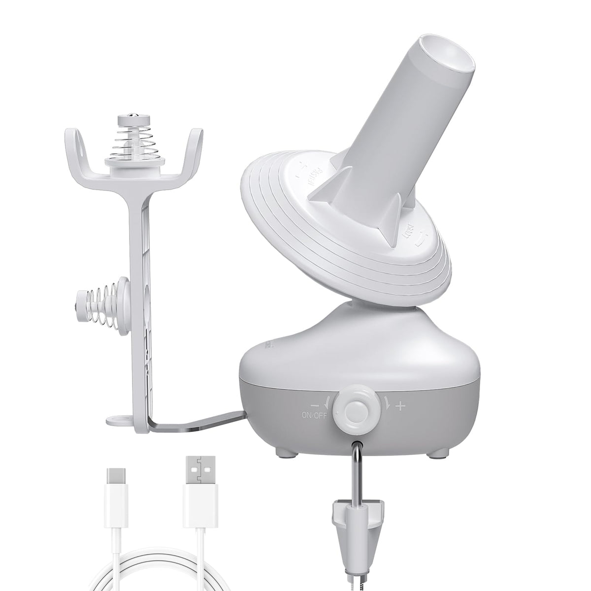 Yarn Winder, Electric Yarn Ball Winder for Crocheting, Compact Yarn Cake Winder with Strong Tension Stepless Speed, Automatic Yarn Spinner Wool Winder, Ideal Helper for Knitting Lovers(White)