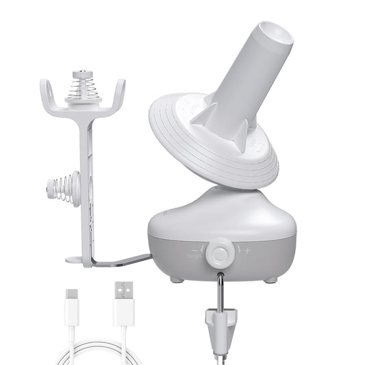 Yarn Winder, Electric Yarn Ball Winder for Crocheting, Compact Yarn Cake Winder with Strong Tension Stepless Speed, Automatic Yarn Spinner Wool Winder, Ideal Helper for Knitting Lovers(White)